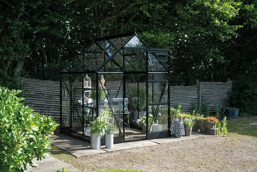 ICON 6 · 3.7 m² (6' x 6') Sort m/3 mm Hærdet Glas